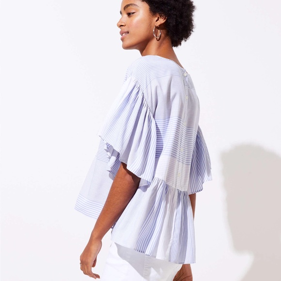 LOFT Tops - Loft • Striped button back swing top